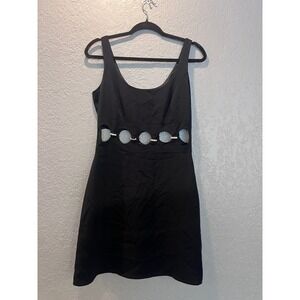 Nitelite Della Roufogali‎ Black Dress Cutout Rhinestone Cocktail Party Evening